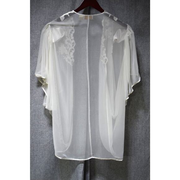 Vintage Victoria’s Secret Ivory Sheer Embroidered Robe Kimono OS - Picture 4 of 4